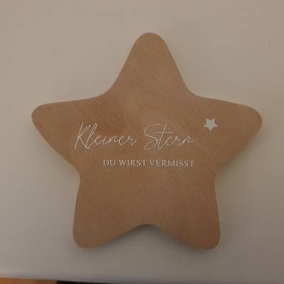 Erinnerung an Sternenkind | besonderes Geschenk/ personalisierbar | Geschenk für Sterneneltern, Stern aus Holz