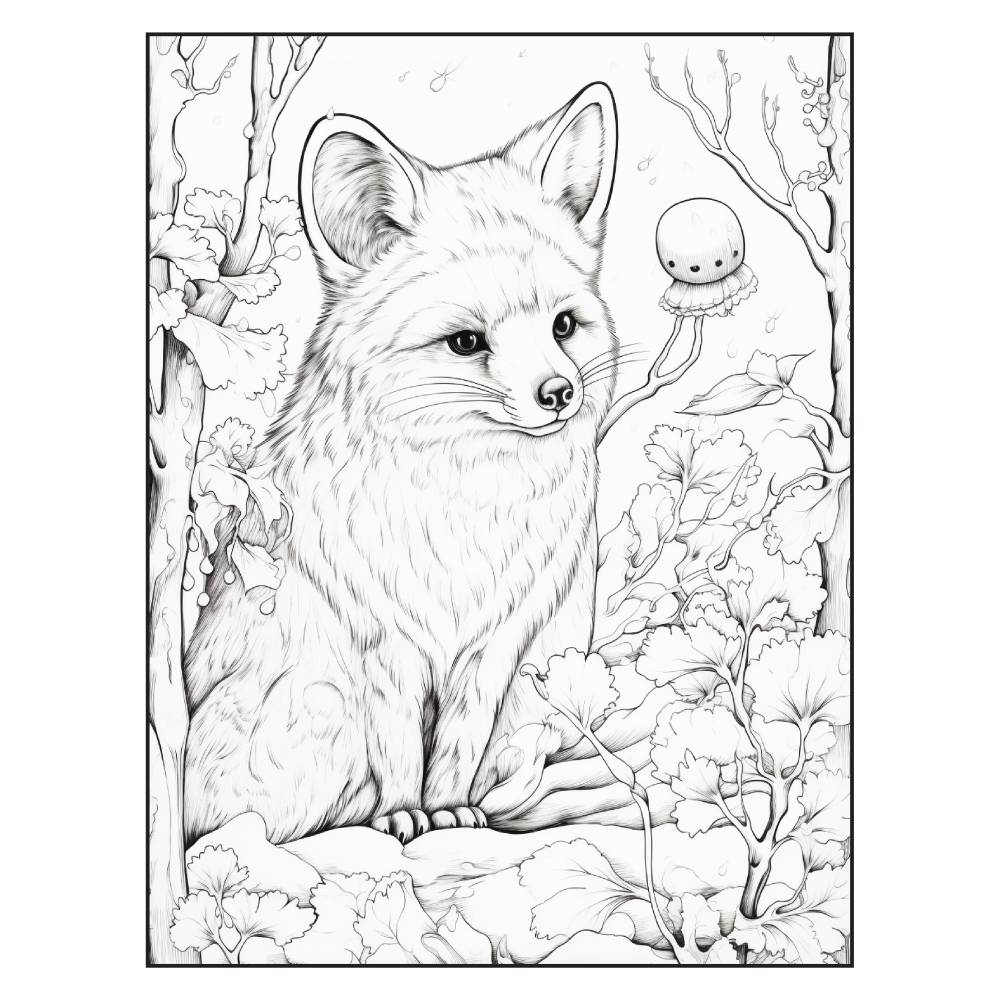 Winter Wild Tiere 200 Seiten PDF Malbuch Teil 2 Erwachsene Kinder Download Bild 10