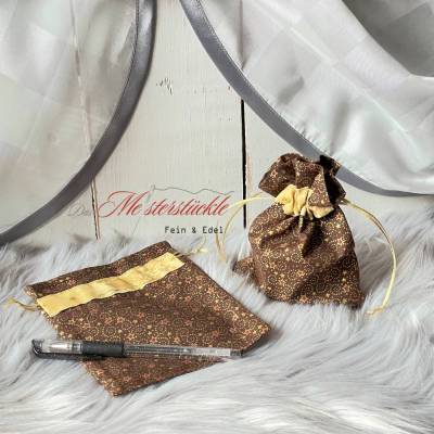 Säckchen handgemacht Weihnachtsverpackung Sterne Geschenktüte wieder verwendbar Wunschname