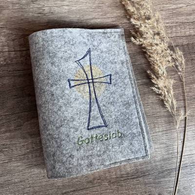 Gotteslobhülle Kreuz / Farbwahl Wollfilz / Einband / Gebetsbuch / Schutzumschlag / Kommunion