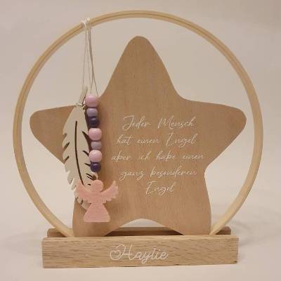 Geschenk für Sternenkind, Ring mit Stern mit Spruch und Namen, Erinnerung an Sternenkind, Geschenk für Sterneneltern