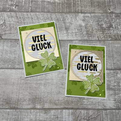 Grußkarten / Glückwunschkarten für den Neujahrsgruß, „Viel Glück“, Silvester, Geburtstag o. andere Anlässe, Stampin’Up!