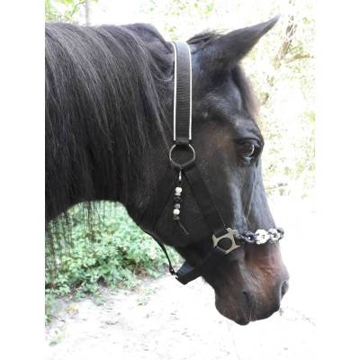 Pferdehalfter "Bouqet" schwarz Halfter Pferd Flechthalfter Paracord Pony Vollblut Warmblut Kaltblut