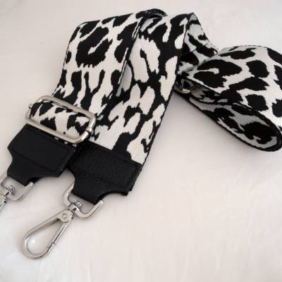 Schultergurt Taschentrageriemen  schwarz weiß gemustert Taschen Handtaschen