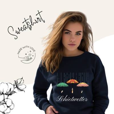Damen Sweatshirt Damen Pulllover mit Print ,,Schietwetter''
