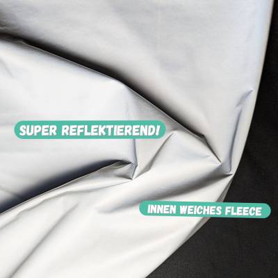 Softshell Stoff Silber Reflex // wasserabweisende Softshell Meterware (50cm) // Hohe Sichtbarkeit!