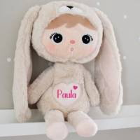 Kuscheltier personalisiert mit Name  Mädchen Hase Geburtsdaten Geschenk Geburt Baby Taufe Plüschtier XXL