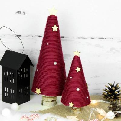 Deko Tannenbaum aus Wolle in zwei Größen ~ Weihnachtsdeko | Weihnachten
