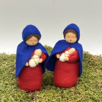Maria - Jesuskind - klein - Jahreszeitentisch - Krippenfiguren  - Winter - Weihnachten 