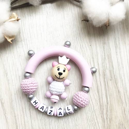 Greifling mit Name Kind Baby 