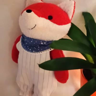 Stofftier Fuchs - 40cm ; Kuscheltier mit Namen und wechelbarer Kleidung