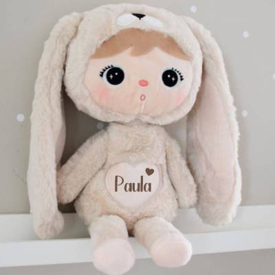 Kuscheltier personalisiert mit Name  Mädchen Hase Geburtsdaten Geschenk Geburt Baby Taufe Plüschtier XXL
