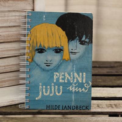Upcycling Notizbuch "Penni und Juju" aus altem Kinderbuch Tagebuch vintage Liebesgeschichte Geschenk