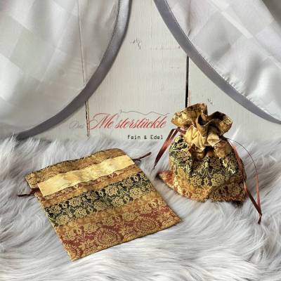 handgefertigte Weihnachtstüten Geschenkverpackung Sterne Stoffbeutel wieder verwendbar personalisiert