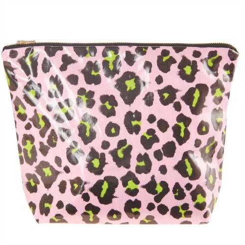 Große Waschtasche/Kosmetiktasche Leoprint rosa