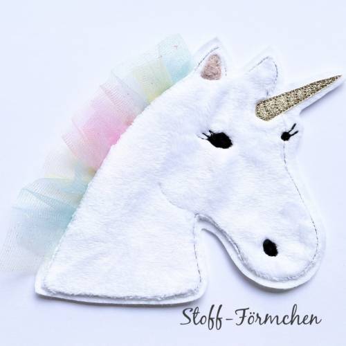 Große Einhorn-Applikation weiß