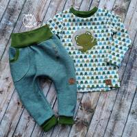 Set Gr. 92 Frosch – Pumphose & Langarmshirt mit Applikation