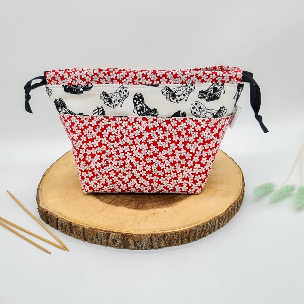 Projektbeutel, Project Bag, knitting Bag, Bobbeltasche, Wollbeutel, Aufbewahrung  Strickzeug, Projekt Bag, Drawstring Bag