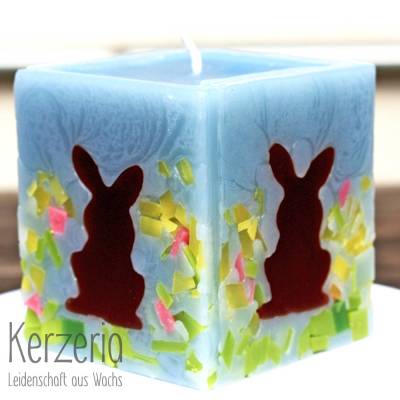 Osterkerze großer Würfel Osterhase