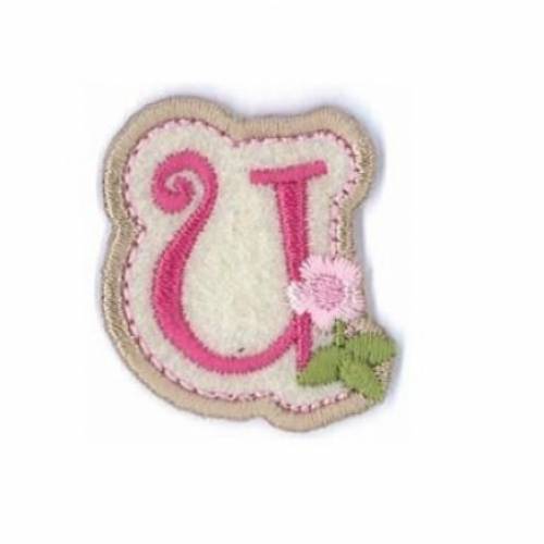 Buchstabe -U- Applikation rosa