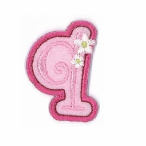 Buchstabe -Q- Applikation rosa