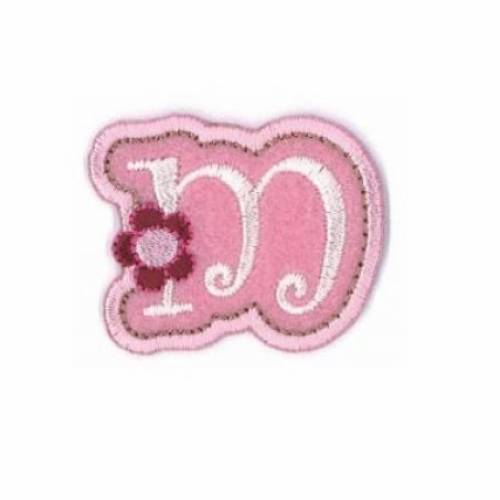Buchstabe -M- Applikation rosa