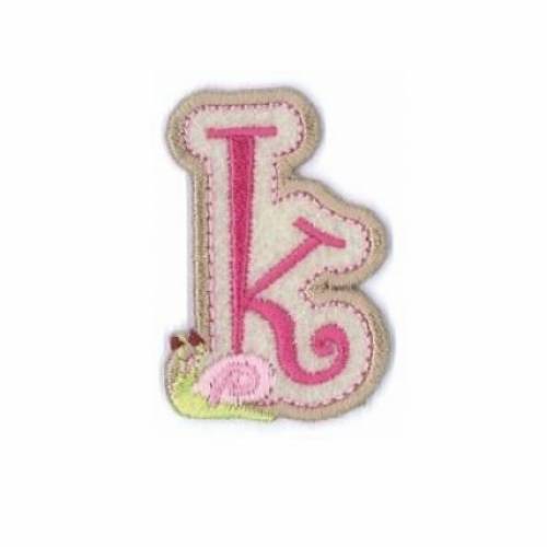 Buchstabe -K- Applikation rosa