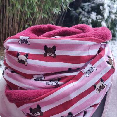 Kuschliger Winterloop Hunde Bulldogge Loop Schlauchschal
