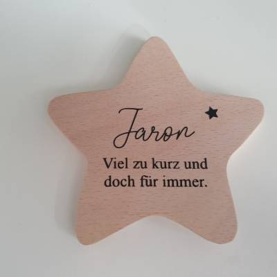 Erinnerung an Sternenkind | besonderes Geschenk/ personalisierbar | Geschenk für Sterneneltern, Stern aus Holz