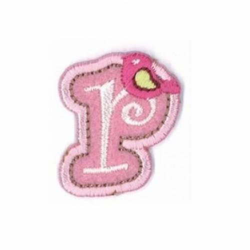 Buchstabe -R- Applikation rosa
