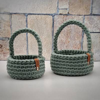Handgemachter Geschenkkorb mit Tragehenkel – in 2 Größen, ideal auch als Blumenkorb für Hochzeiten