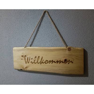 "Willkommen" Holzschild, Holzbrett, Willkommensbrett