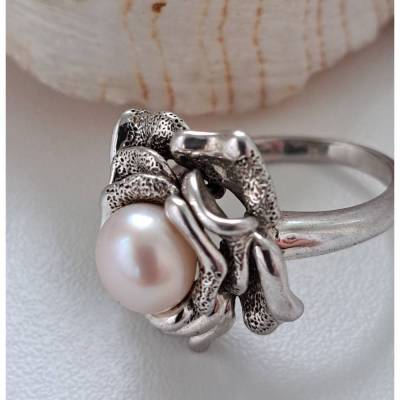 Silber *** zauberhafter Cocktail - Perlen - Ring ***