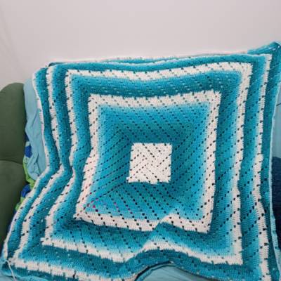 Couchdecke Blau, Kuscheldecke, Dekodecke, 170cm * 170cm