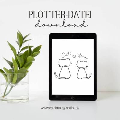 Plotterdatei "Cat Love" | SVG JPEG PNG
