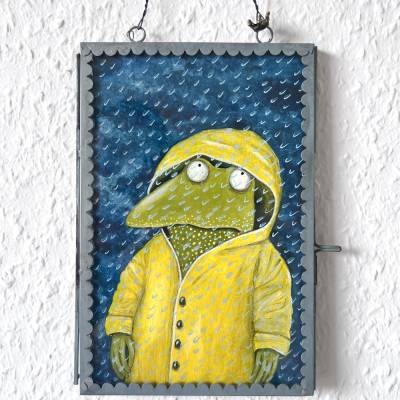 Regenwaldfrösche sind mürrische Zeitgenossen, Froschbild, Originalbild, Acrylmalerei, Unikat