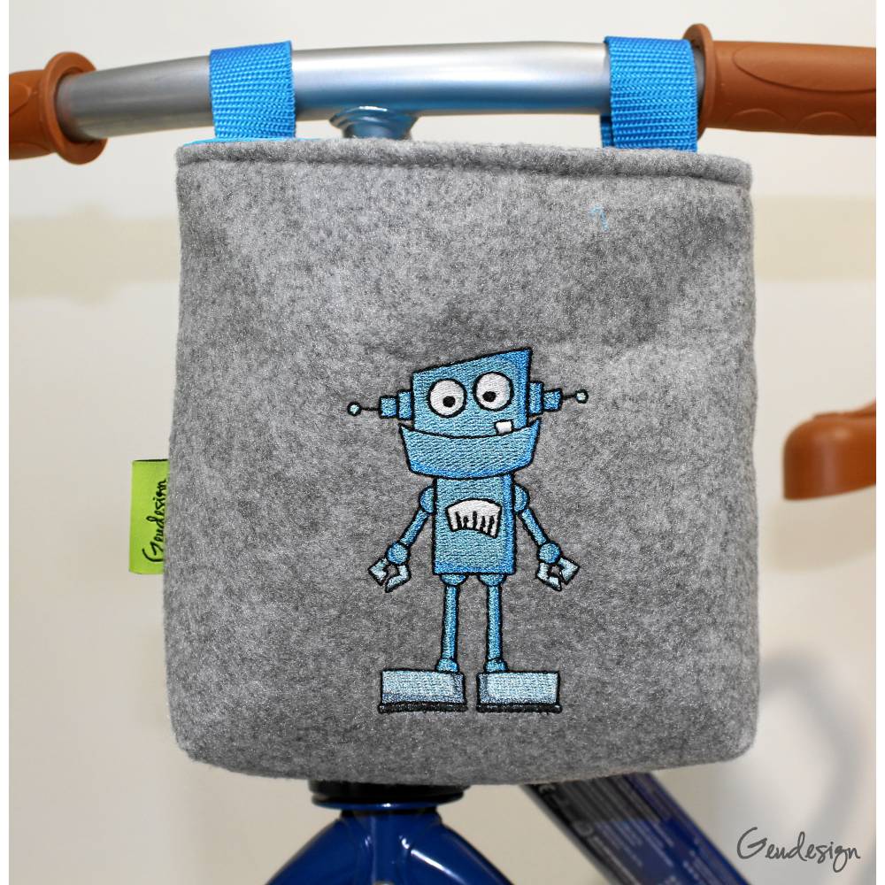 Lenkertasche "Roboter" aus Filz, personalisierbar Bild 1