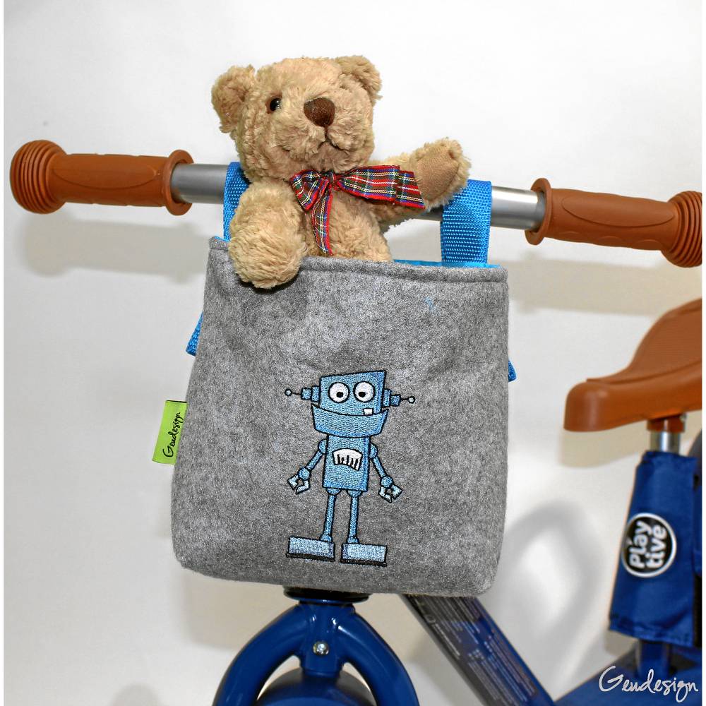 Lenkertasche "Roboter" aus Filz, personalisierbar Bild 2
