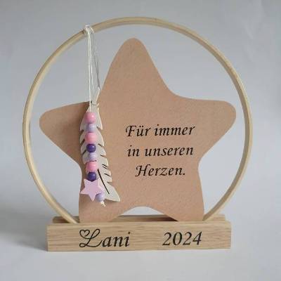 Geschenk für Sternenkind, Ring mit Stern mit Spruch und Namen, Erinnerung an Sternenkind, Geschenk für Sterneneltern