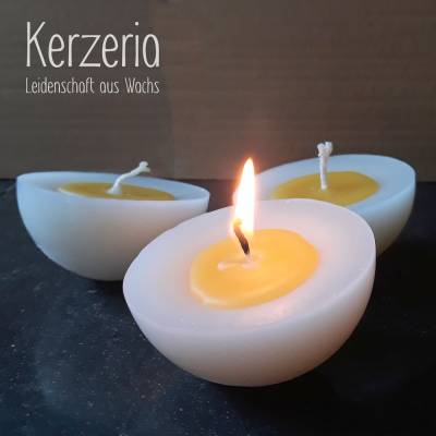 Osterkerzen Spiegelei 3er Set