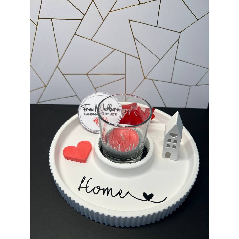 Dekoteller, Raysin, Deko, Personalisiert, Home, Haus, Herz, Teller, Dekoideen