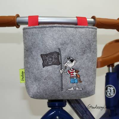 Lenkertasche "Kleiner Pirat" aus Filz, personalisierbar