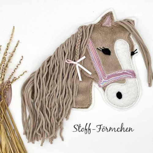 Große Pony Lulu-Applikation hellbraun