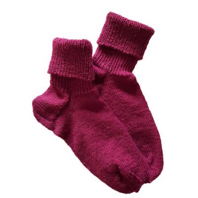 Rote handgestrickte Wollsocken 36/37 – Yogasocken Unisex, warme Lieblingssocken aus Franken
