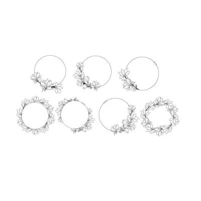 Magnolia Floral Blumen Outline Bundle - SVG Download Datei - Plotterdatei - Basteln - DIY - Cricut 