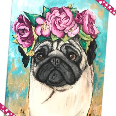 Mops Fineart Druck DIN A4