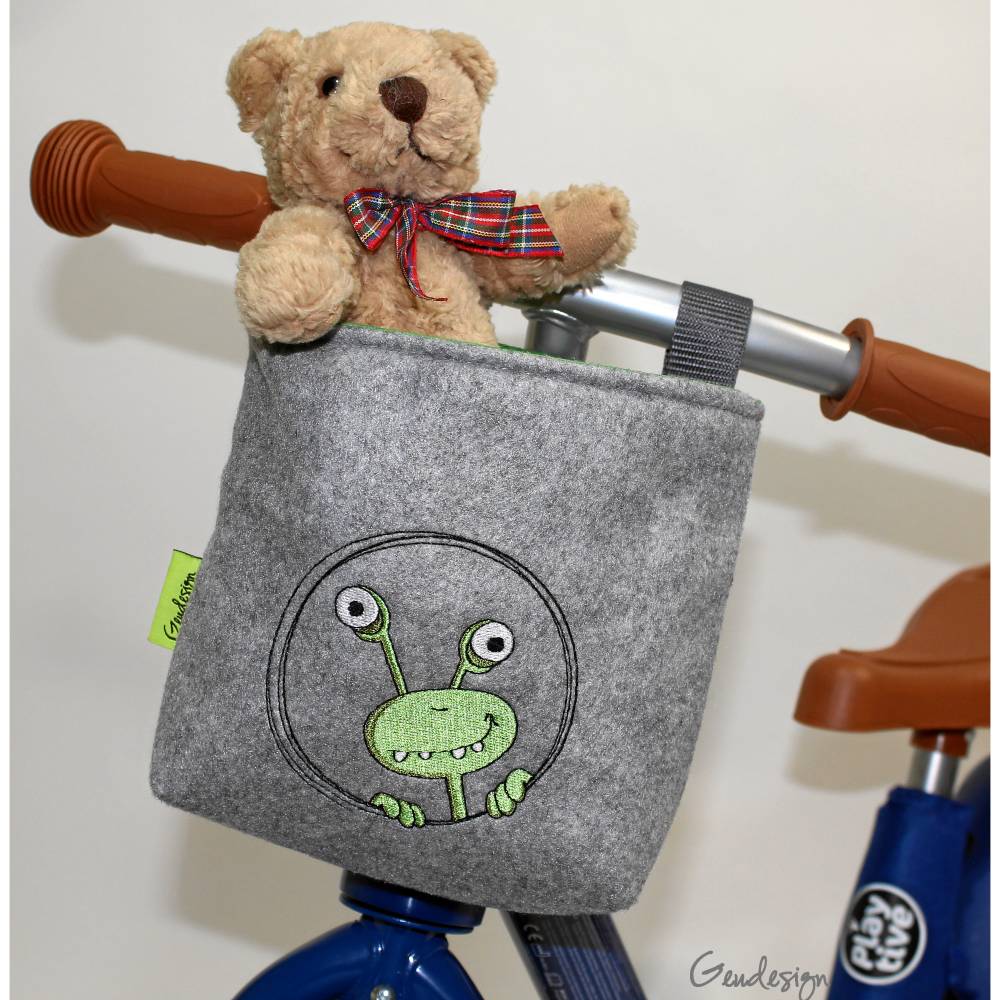 Lenkertasche "Freches Monster" aus Filz, personalisierbar Bild 1