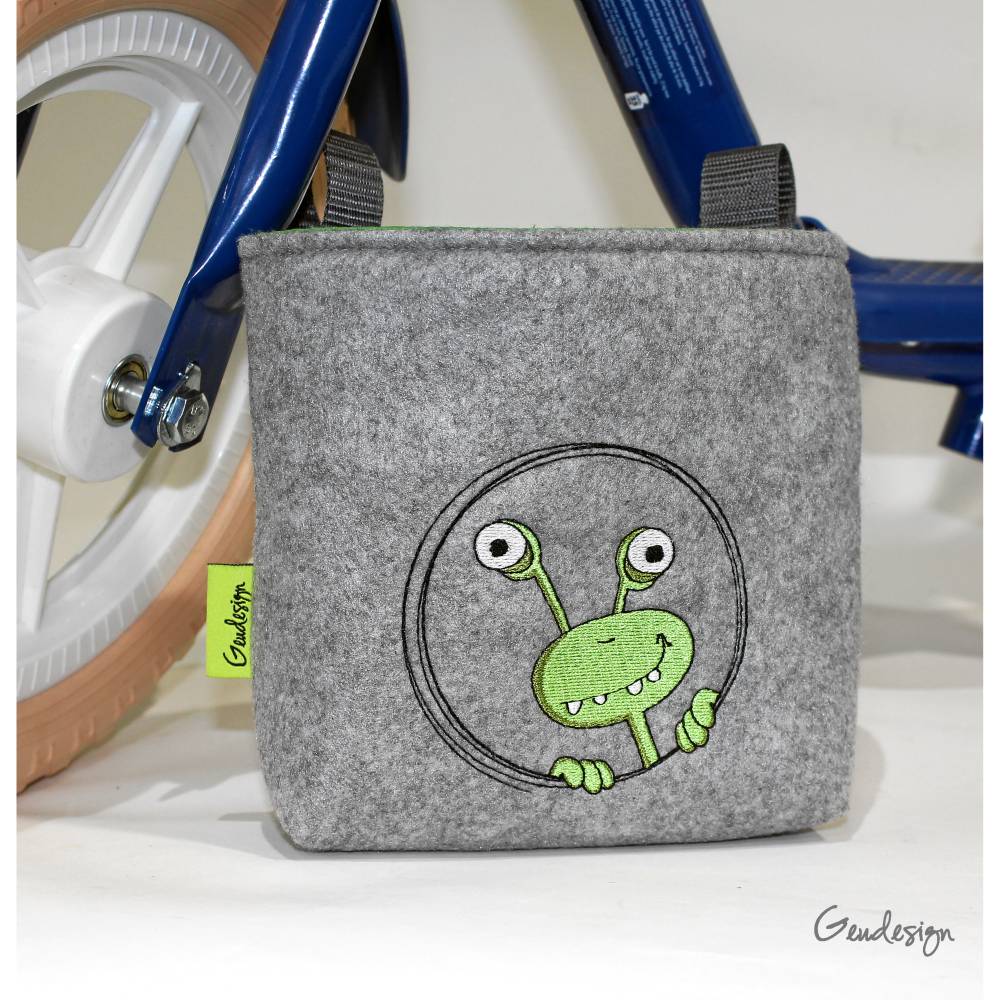 Lenkertasche "Freches Monster" aus Filz, personalisierbar Bild 2