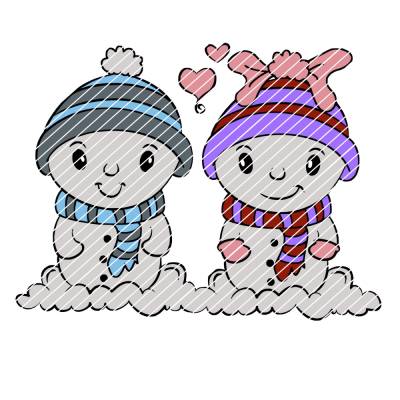 Plottdatei Schneemann Paar Pärchen