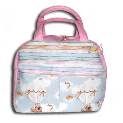 Große Kindertasche Hasen Füchse Igel im Ballon Reisetasche Weekender Puppentasche Kulturtasche Geburtstag Weihnachten 